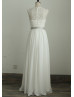 A Line Modest Lace Chiffon Wedding Dress